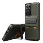 VRS DESIGN（VERUS） Quickstand Pro for Galaxy S21 Ultra (Green - Metal Black)