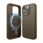 elago MAGNETIC LEATHER CASE for iPhone15 Pro (Taupe)